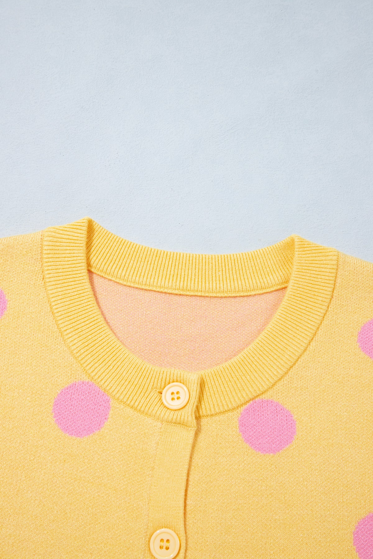Bluing Casual Polka Dot Button Front Long Sleeve Sweater Cardigan
