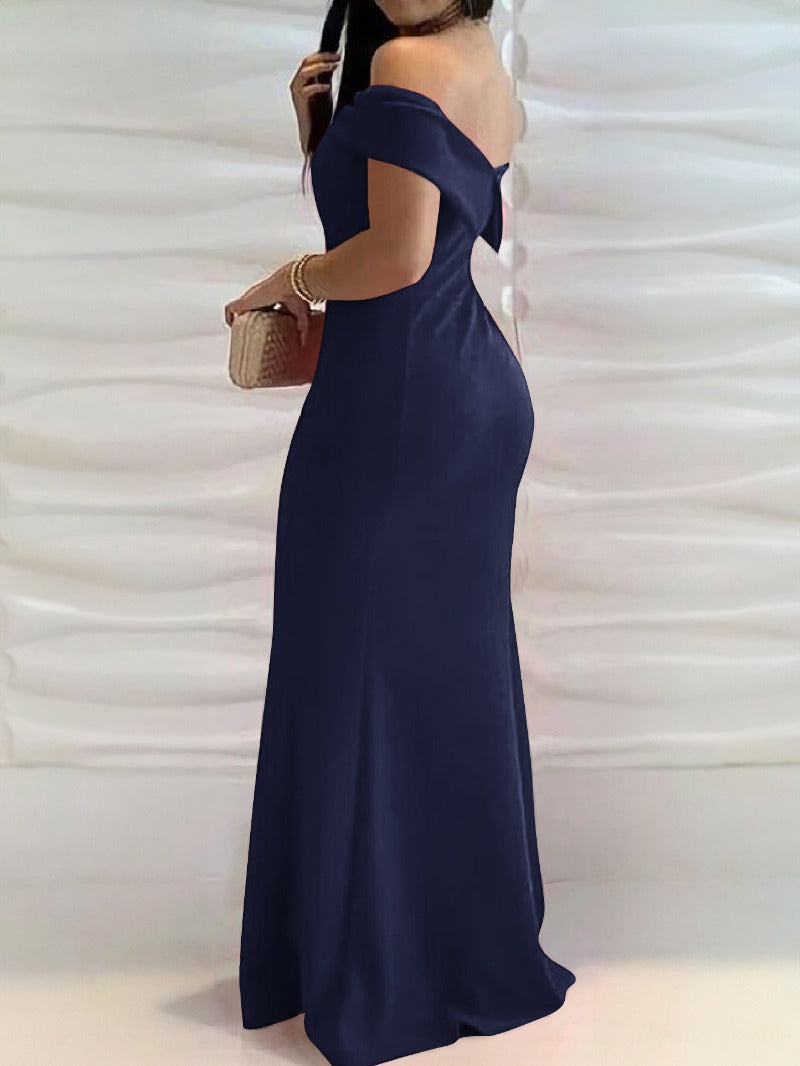 Timeless Mermaid Silhouette Off-Shoulder Dress