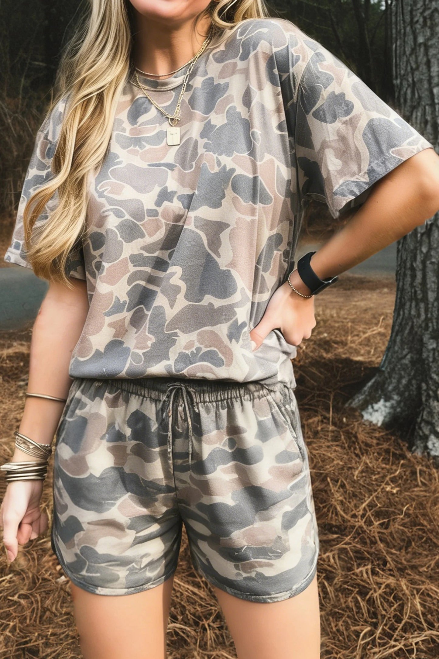 Multicolour Camouflage Short Set