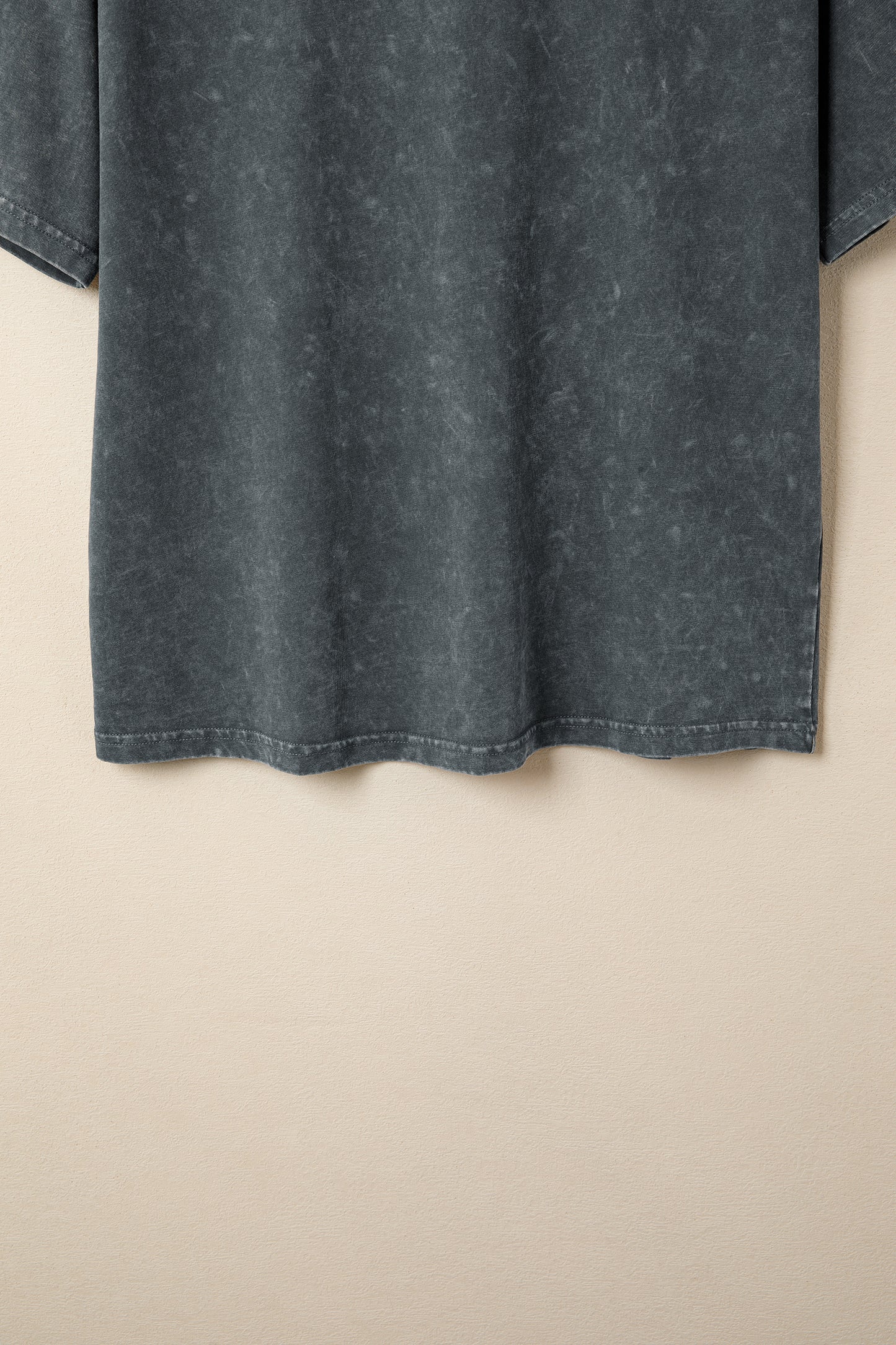 Solid Cotton Tee Vintage Washed Oversized Casual Top