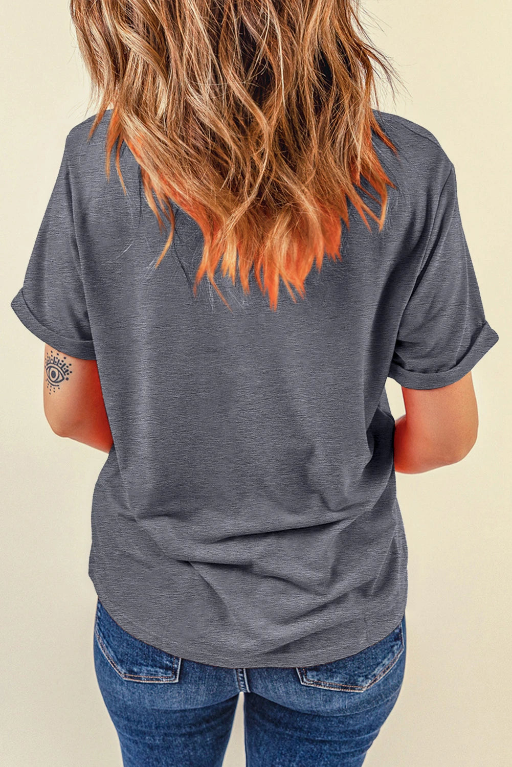 Flag Cotton Graphic Tee Oversized Patriotic Top