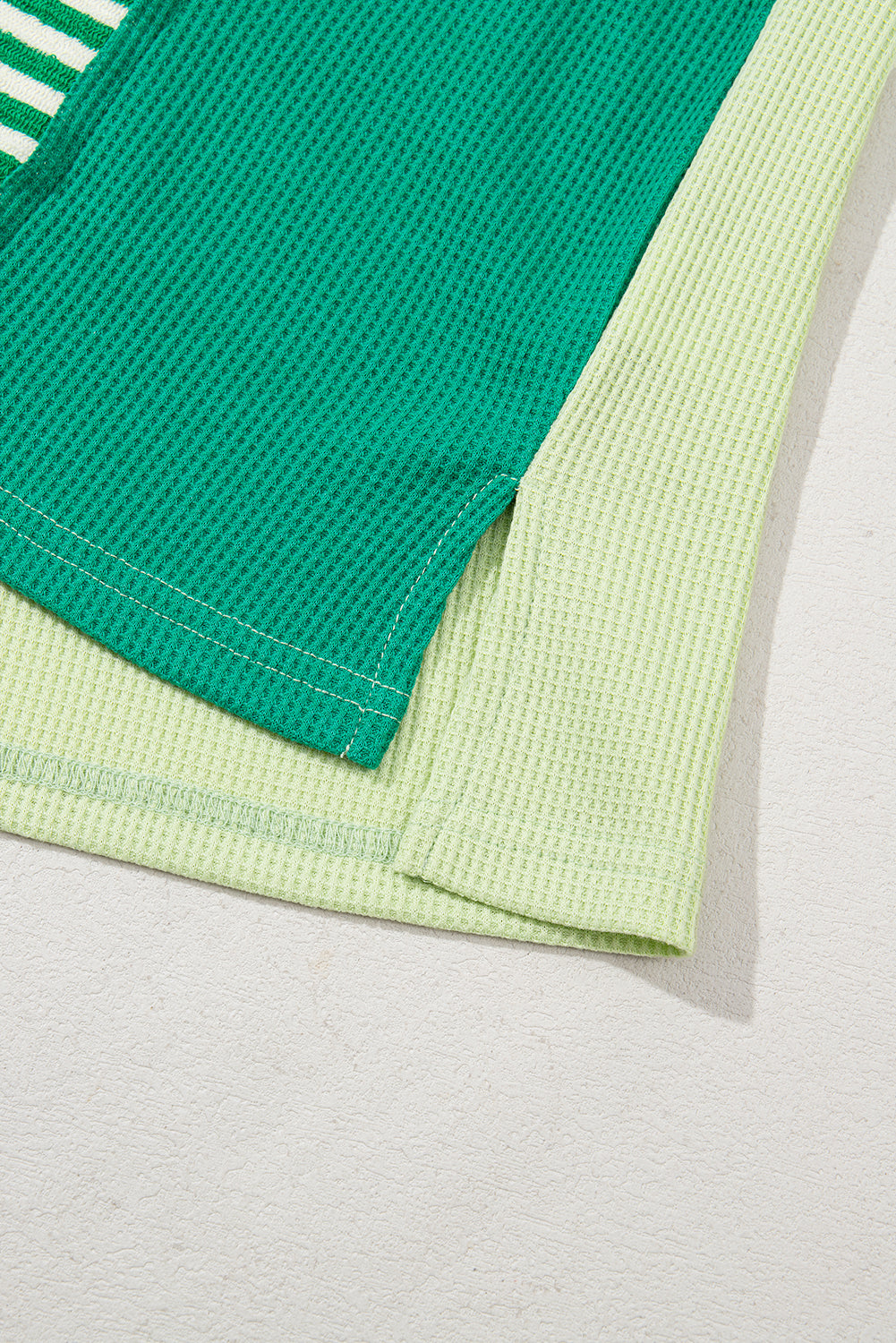 Stylish Green Stripe Colorblock Plus Size T-Shirt