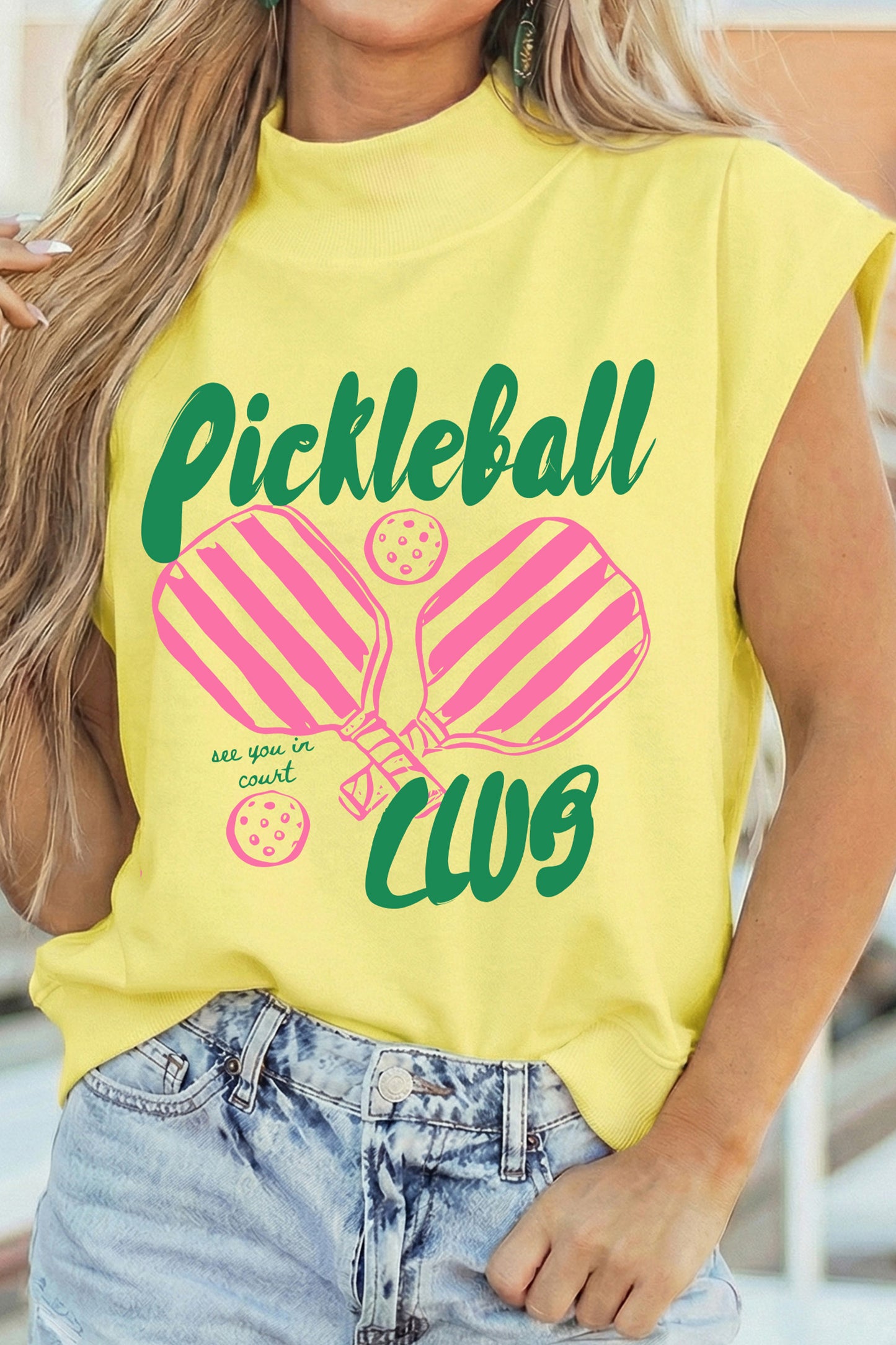 Pickleball Graphic Cotton Tee Casual Game Day Outfit