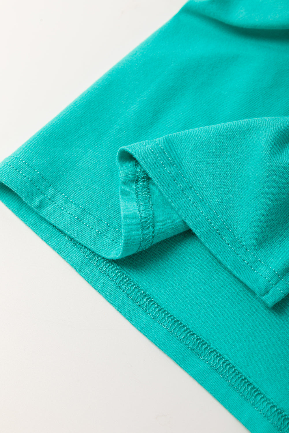 Smoke Green Frayed Denim Star Patched Oversize T Shirt