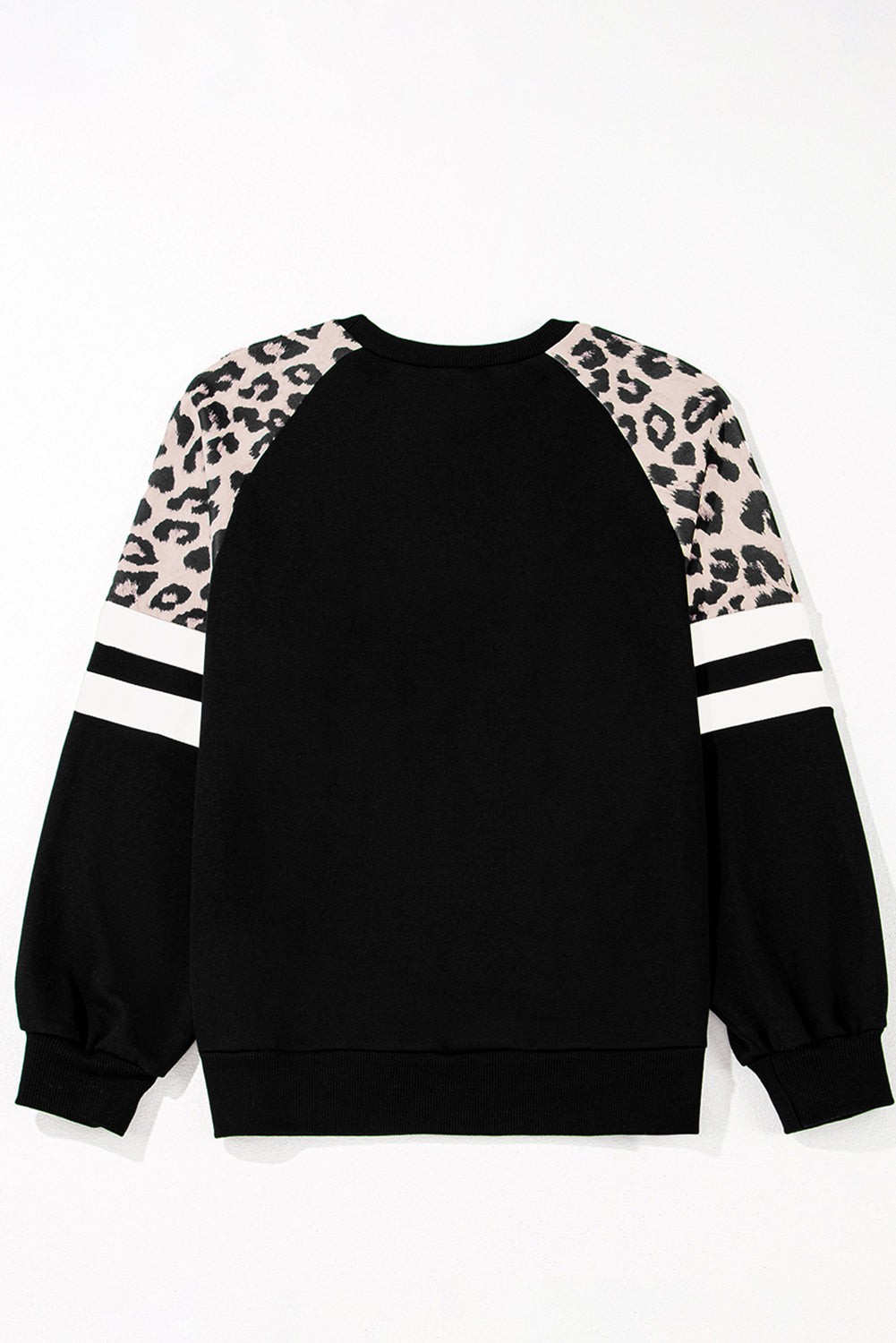 Leopard Print Colorblock Raglan Sleeve Sweatshirt