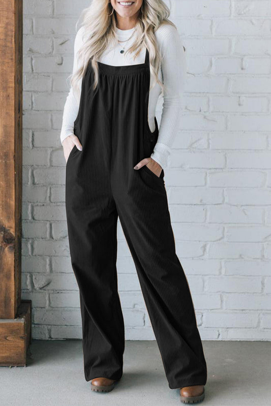 Loose Fit Corduroy Overall with Pockets