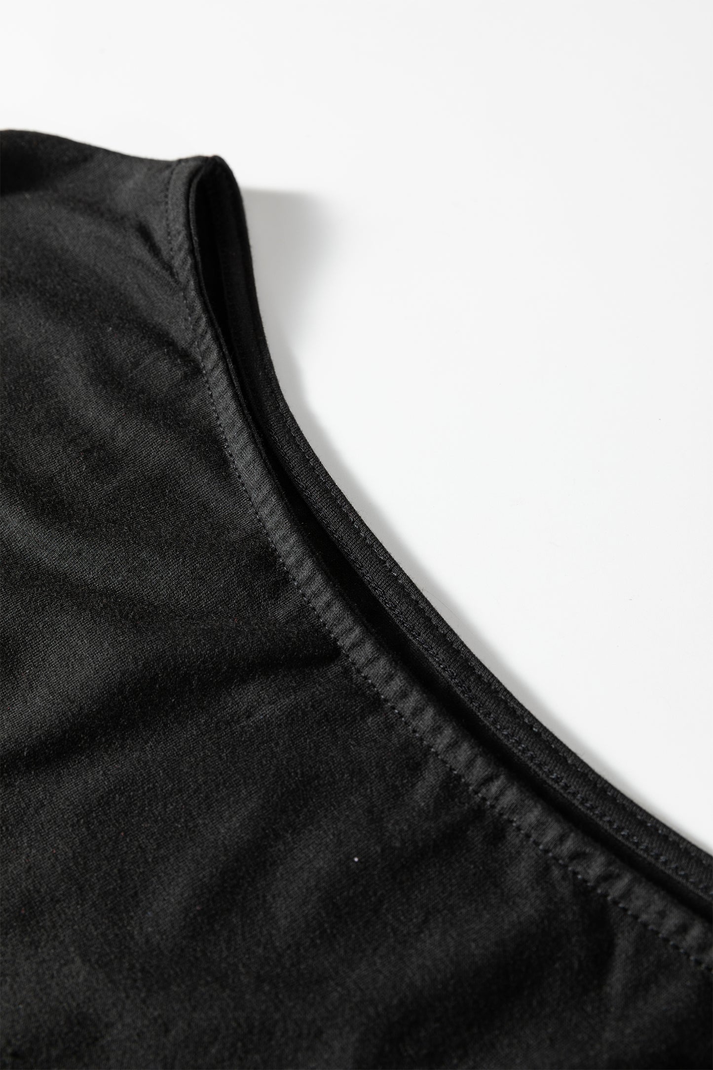 Black Plus Size Solid Color Asymmetric Neck Short Sleeve Blouse