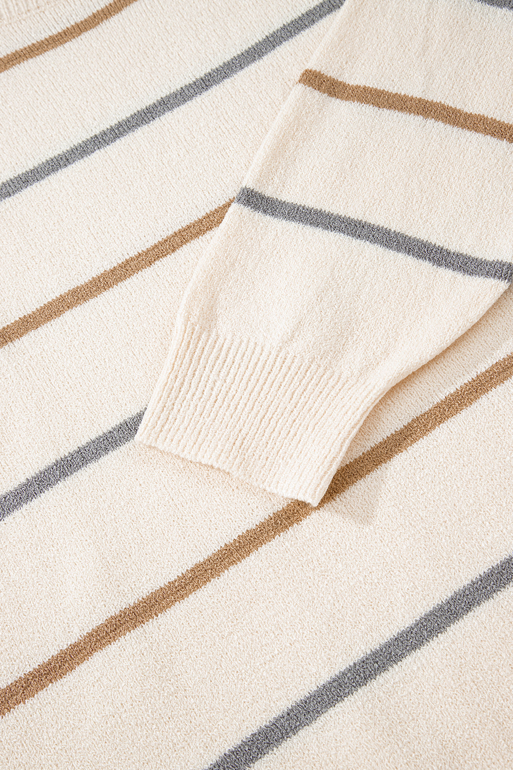 Multicolour Striped Drop Shoulder Plus Sweater