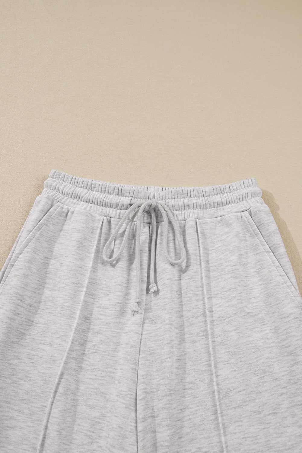 Dark Khaki Polo Collar V Neck Pullover and Drawstring Sweatpants Set