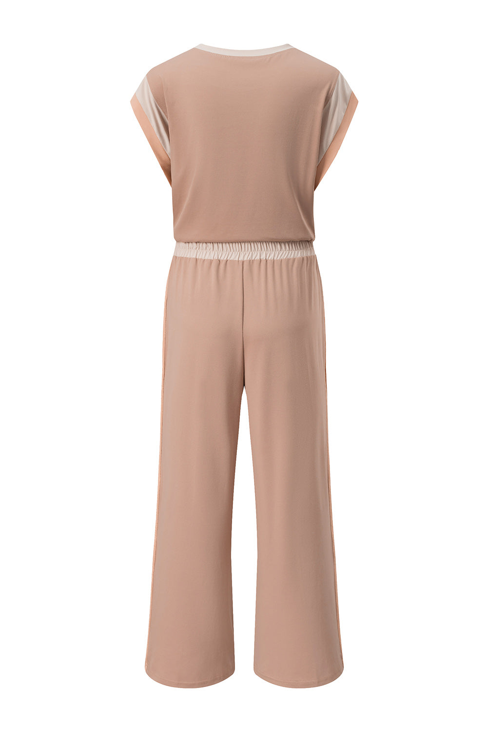 Multicolor Color Block Detail Casual Two-piece Set