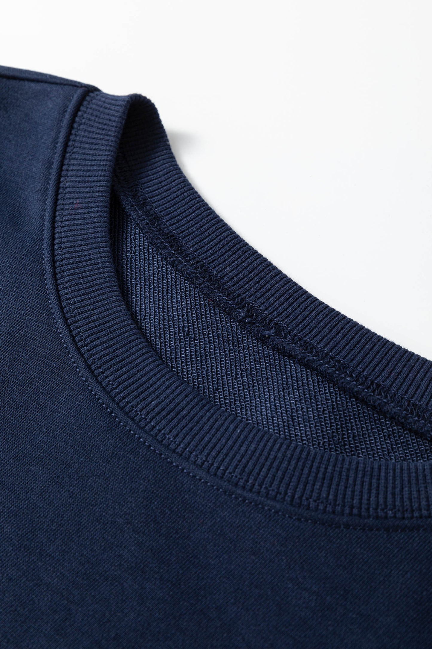 Black Varsity Striped Sleeve Drop Shoulder Sweatshirt and Short Set