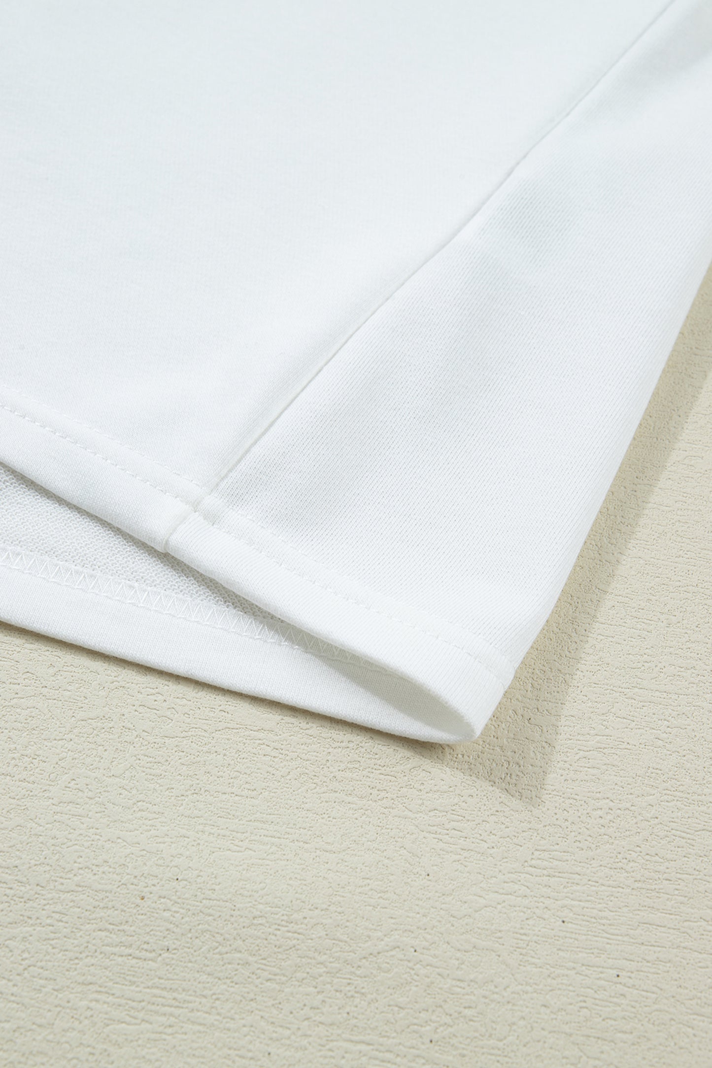 White Solid Color Dropped Shoulder Long Sleeve Top