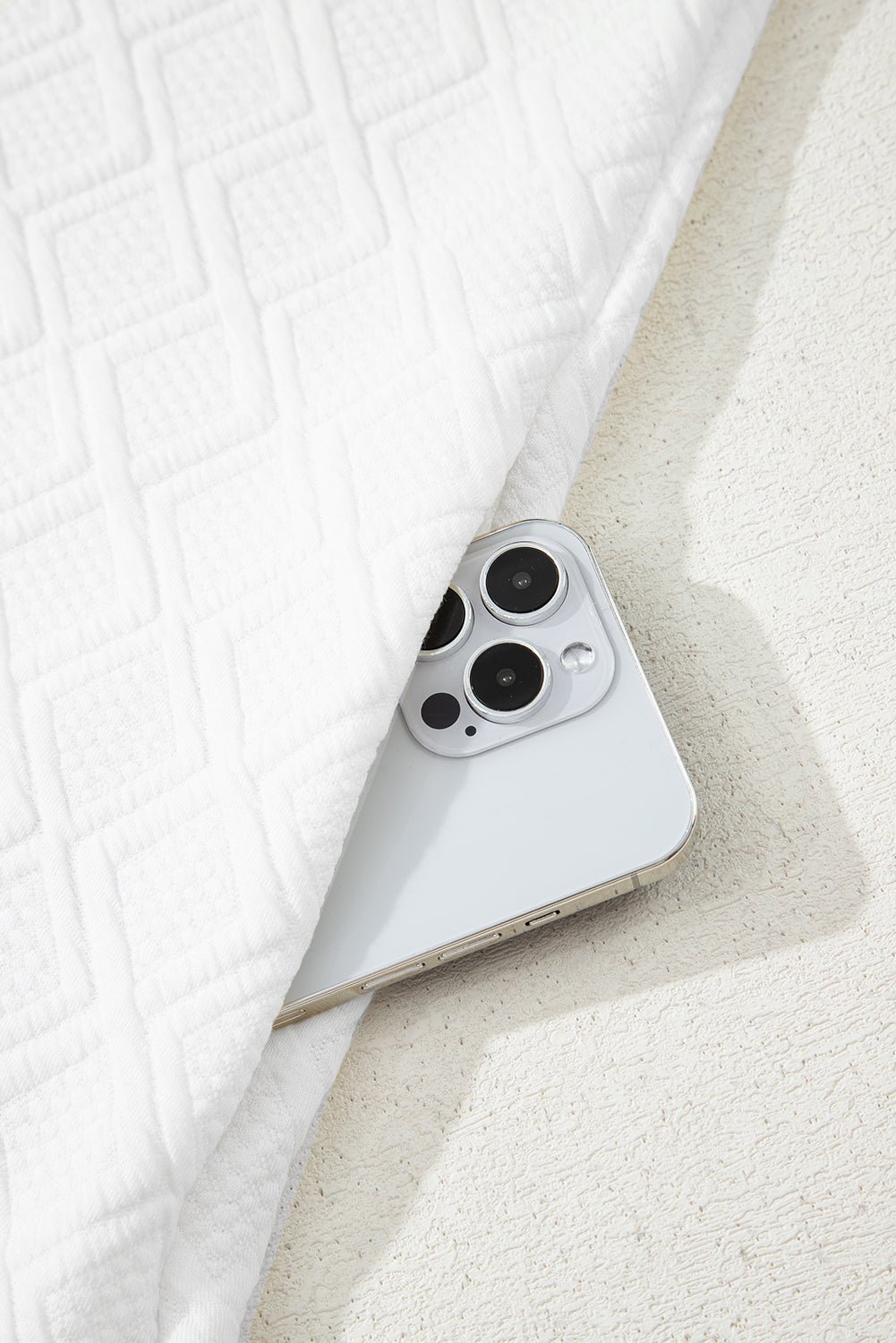 White Textured Jacquard Colorblock Edge Puff Sleeve Quarter Zip Mini Dress