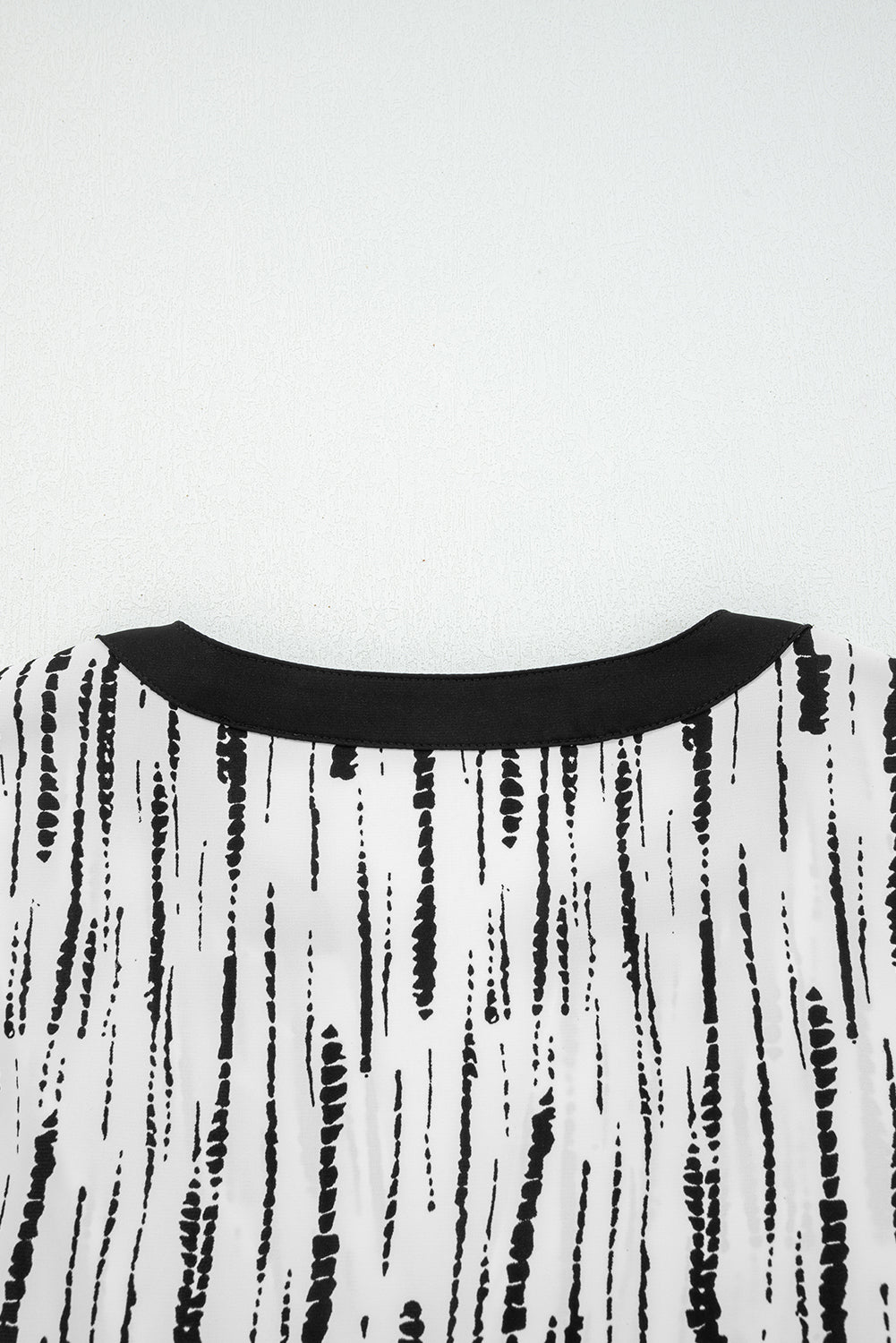 Black Abstract Printed V Neck Fall Blouse