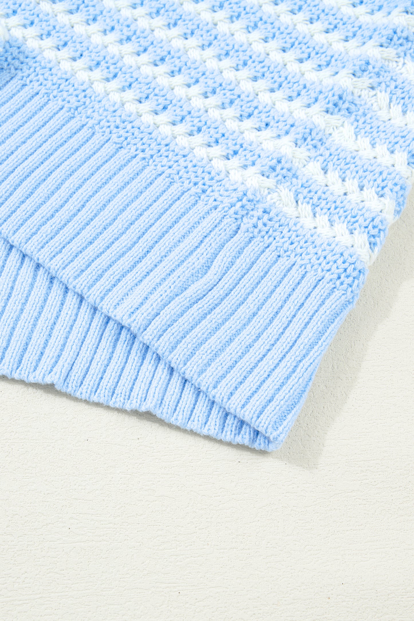 Black Stripe Short Sleeve Knit V Neck Bow Knot Sweater