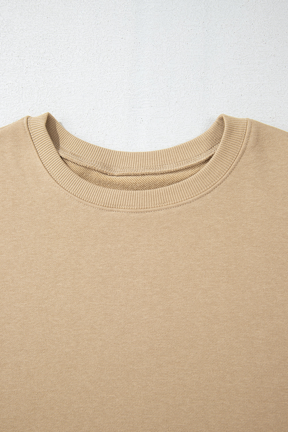 Solid Crew Neck Drop Shoulder Plus Size Sweatshirt