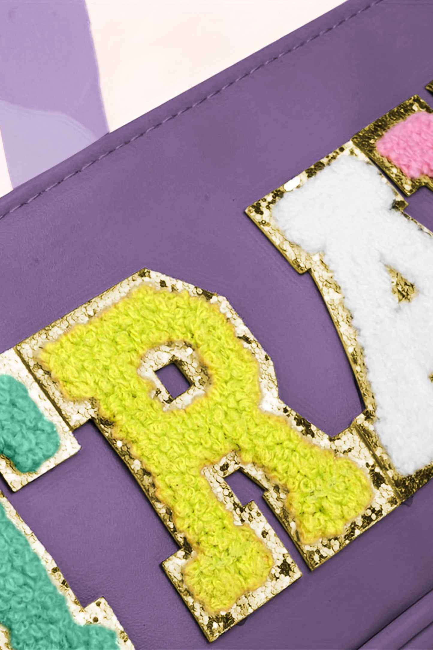 Parchment TRAVEL Chenille Letter Clear PVC Makeup Bag