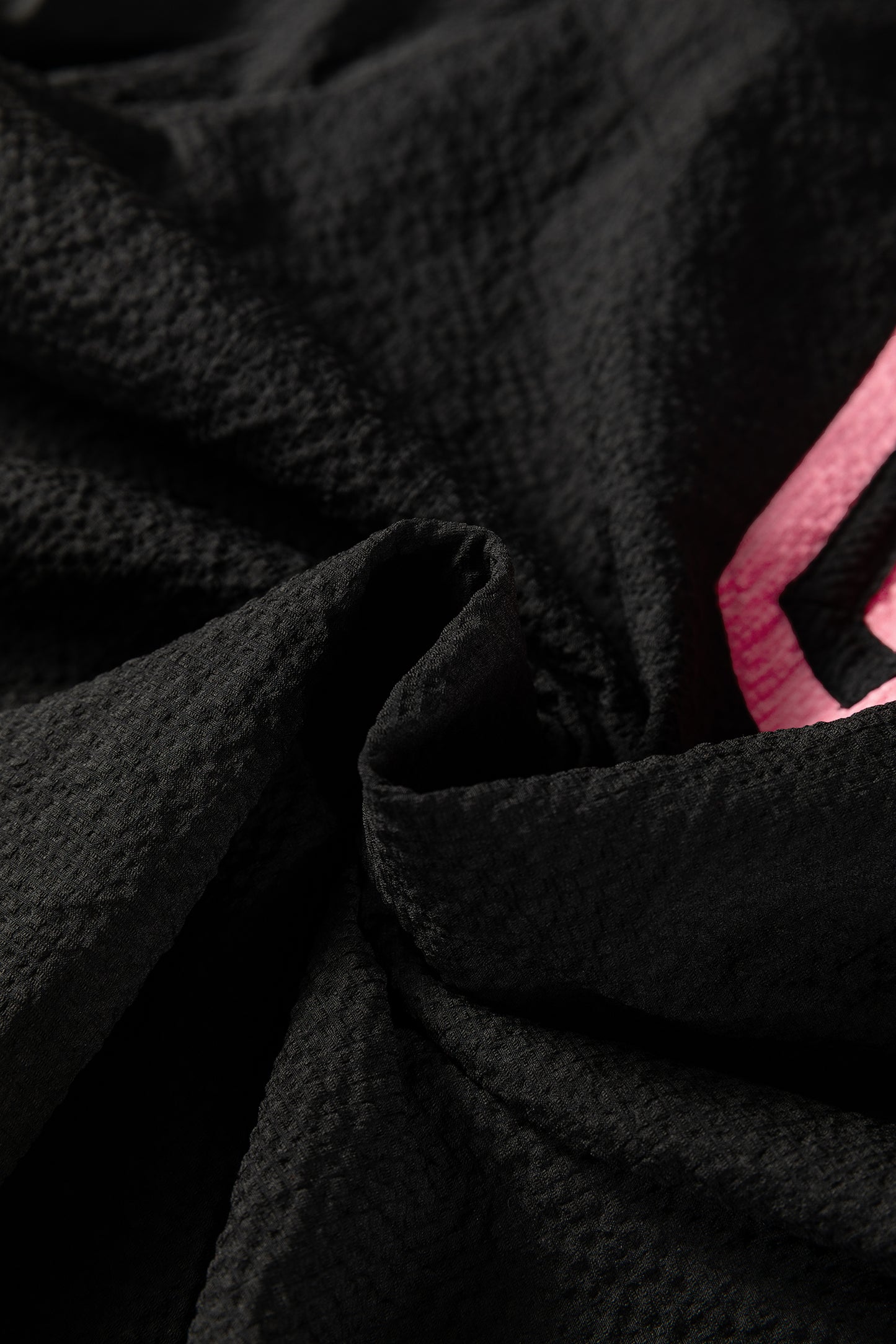 Jet Stream Color Block Patchwork Detail V Neck Textured Long Sleeve Blouse