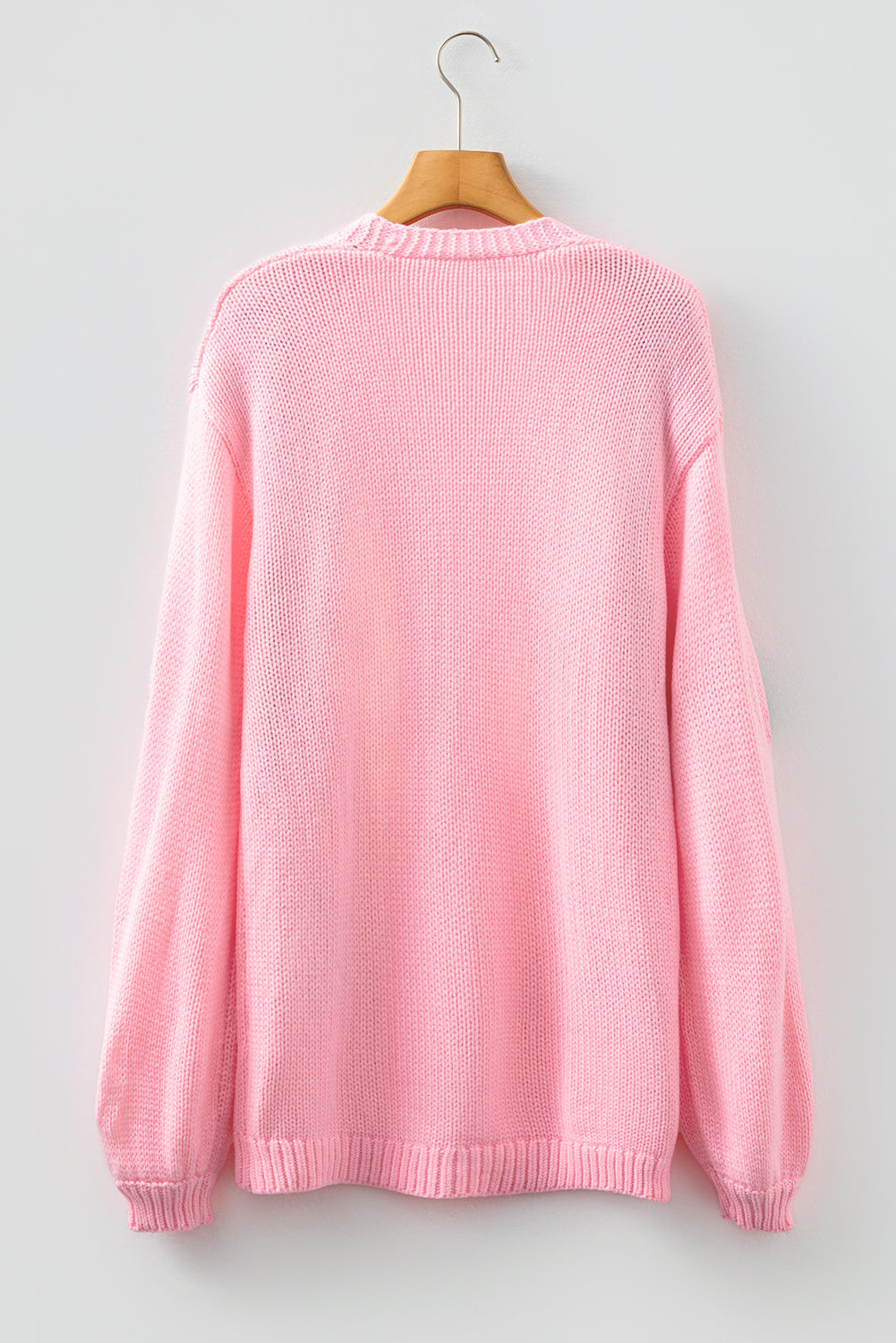 White Pumpkin Print Open Front Drop Shoulder Midi Cardigan