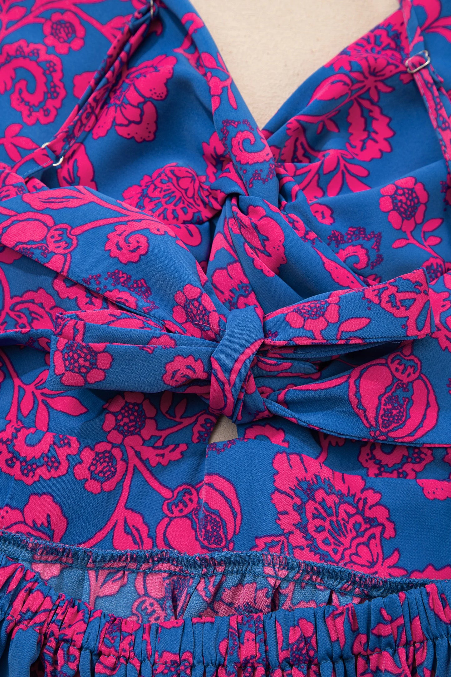 Floral Boho Maxi Dress Cutout Back Vacation Style