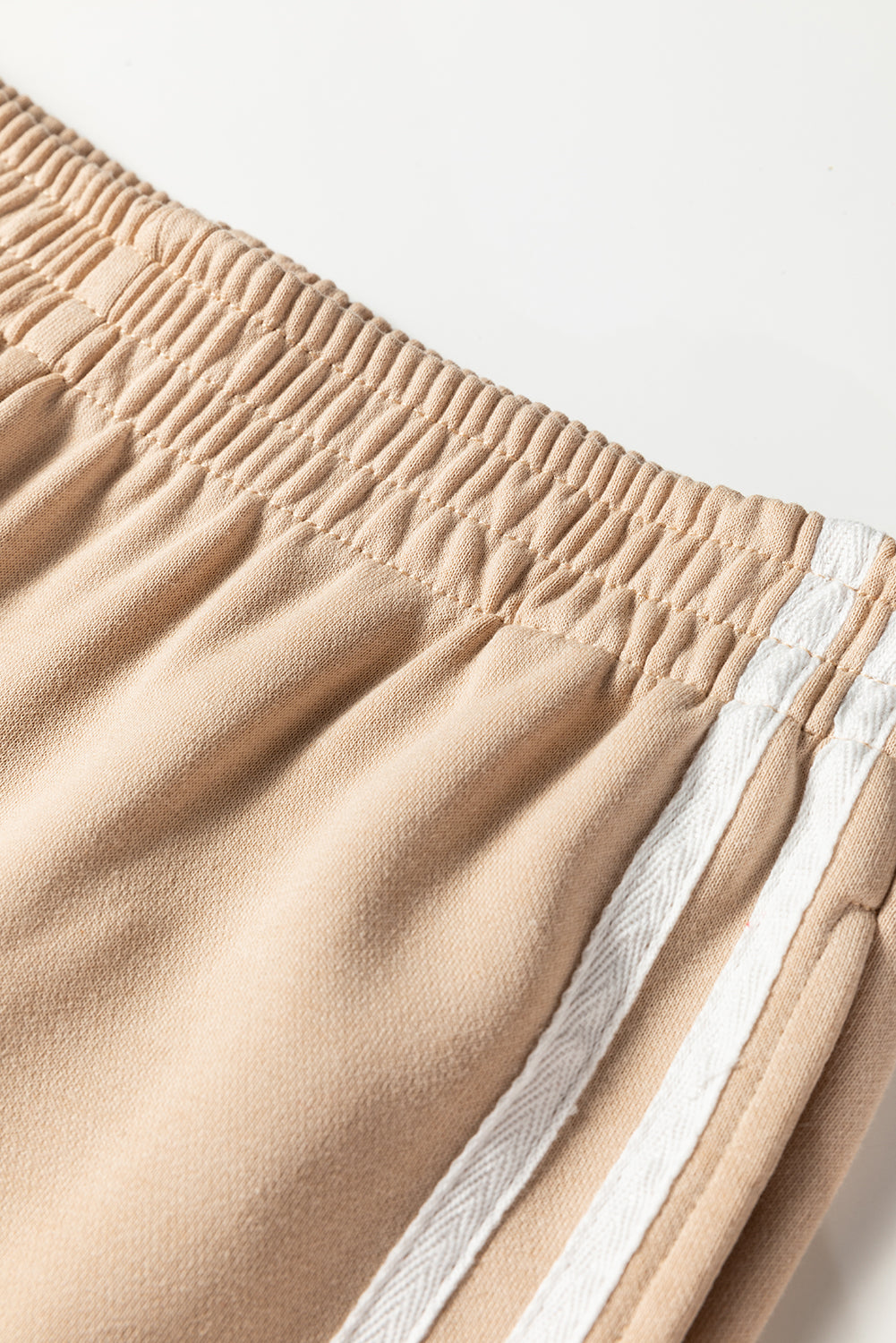 Black Varsity Striped Detail Crewneck Pullover Elastic Sweatpants 2pcs Outfit