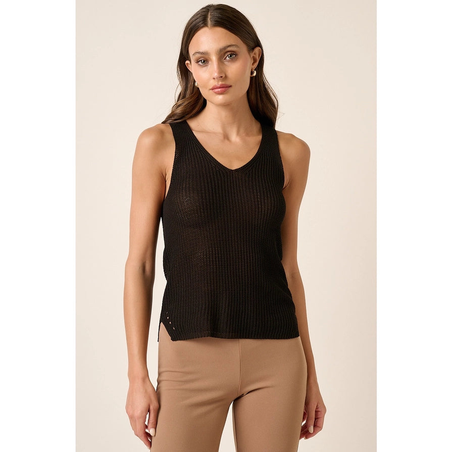 Women’s V Neck Sweater Knit Tank Top