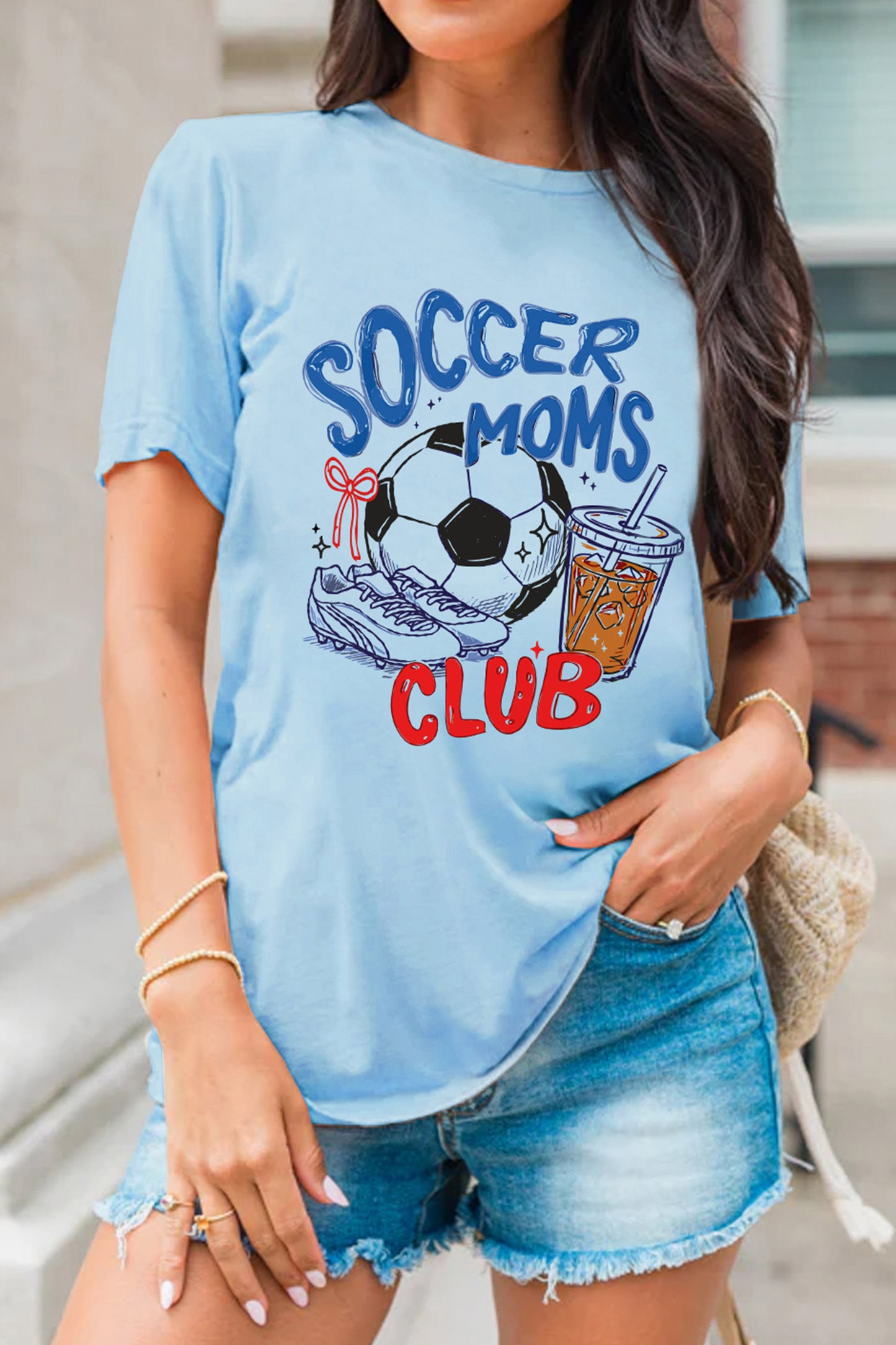 Soccer Graphic Cotton Tee Trendy Game Day Fan Top