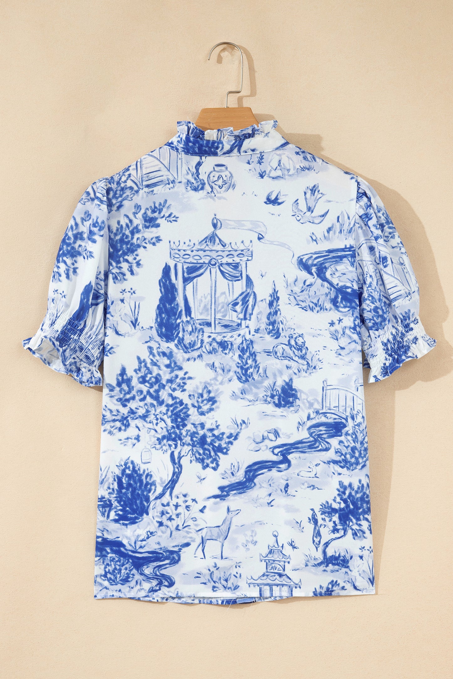 Striped Polyester Blouse Abstract Shift Short Sleeve