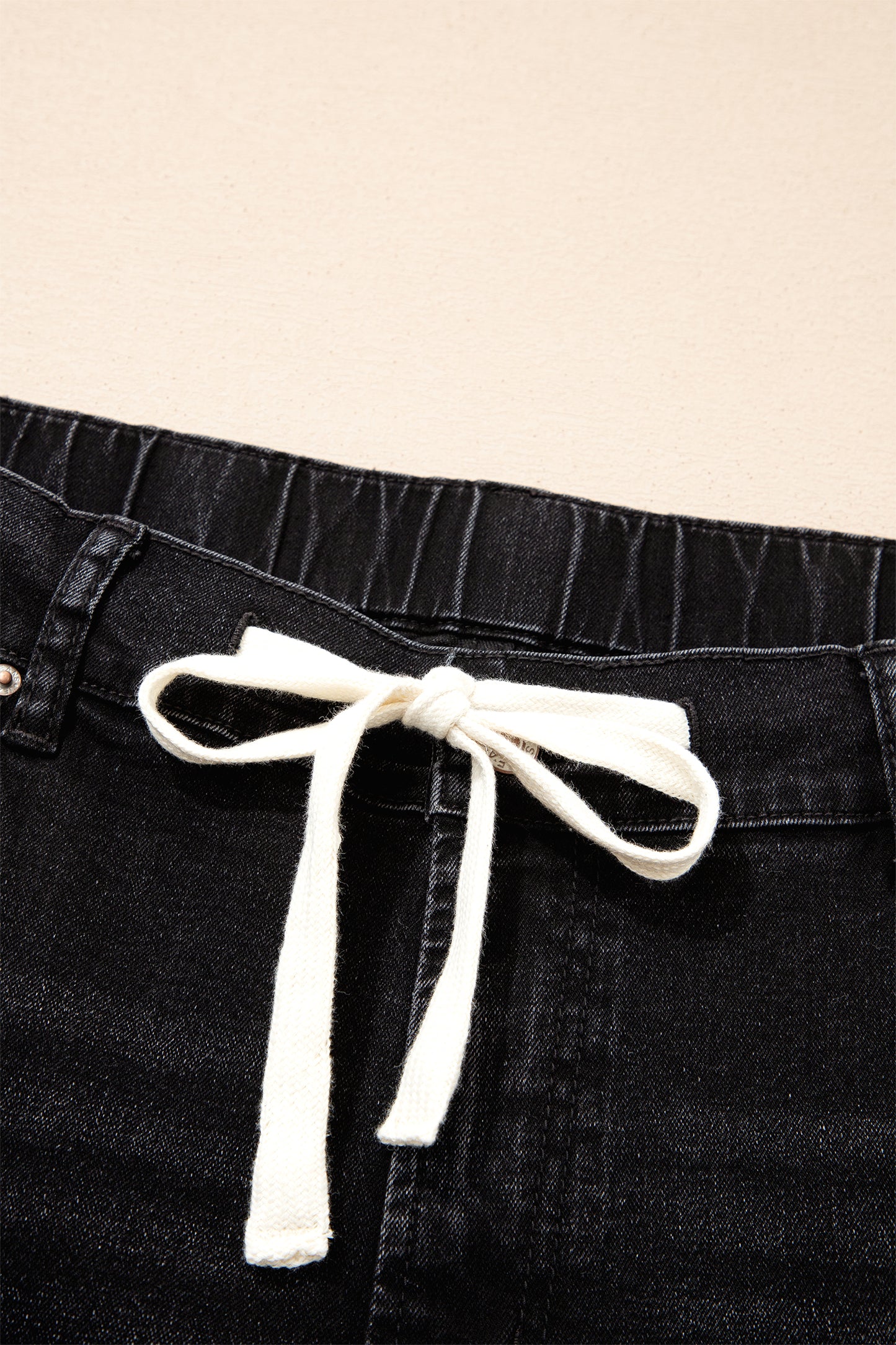 Blue Acid Wash Contrast Lace-up Plus Size Jeans