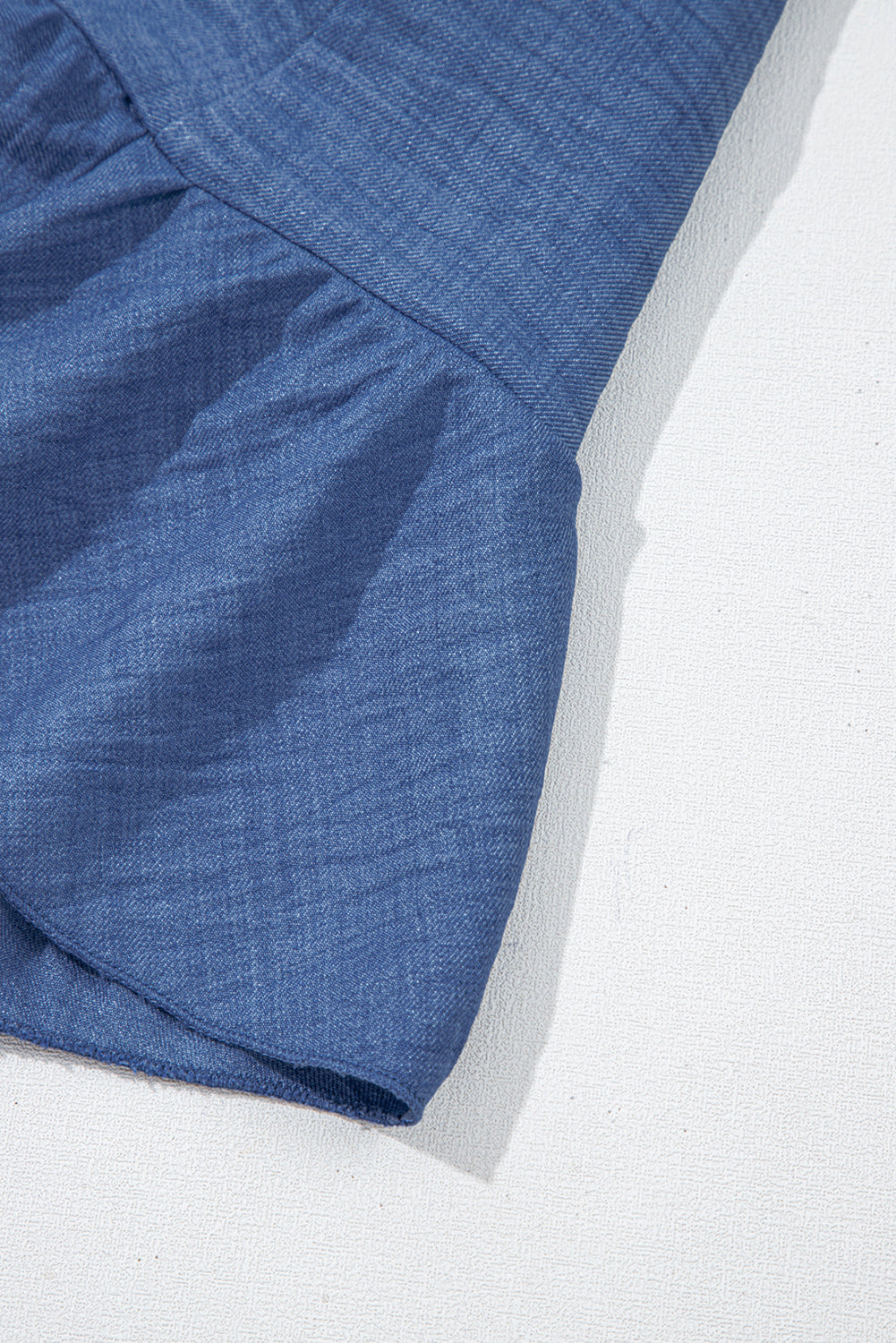 Ashleigh Blue Knot Scoop Back Ruffle Hem Sleeveless Mini Dress