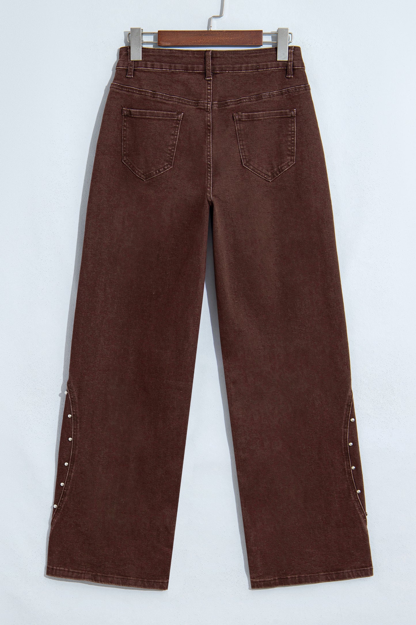 Dusk Blue Side Seam Rivet Detail Ankle Length Casual Jeans
