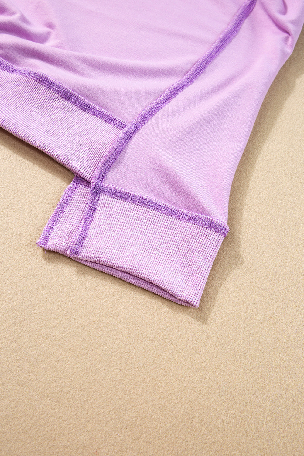 Orchid Petal Oversized Exposed Stitching High Low Half Sleeve Top