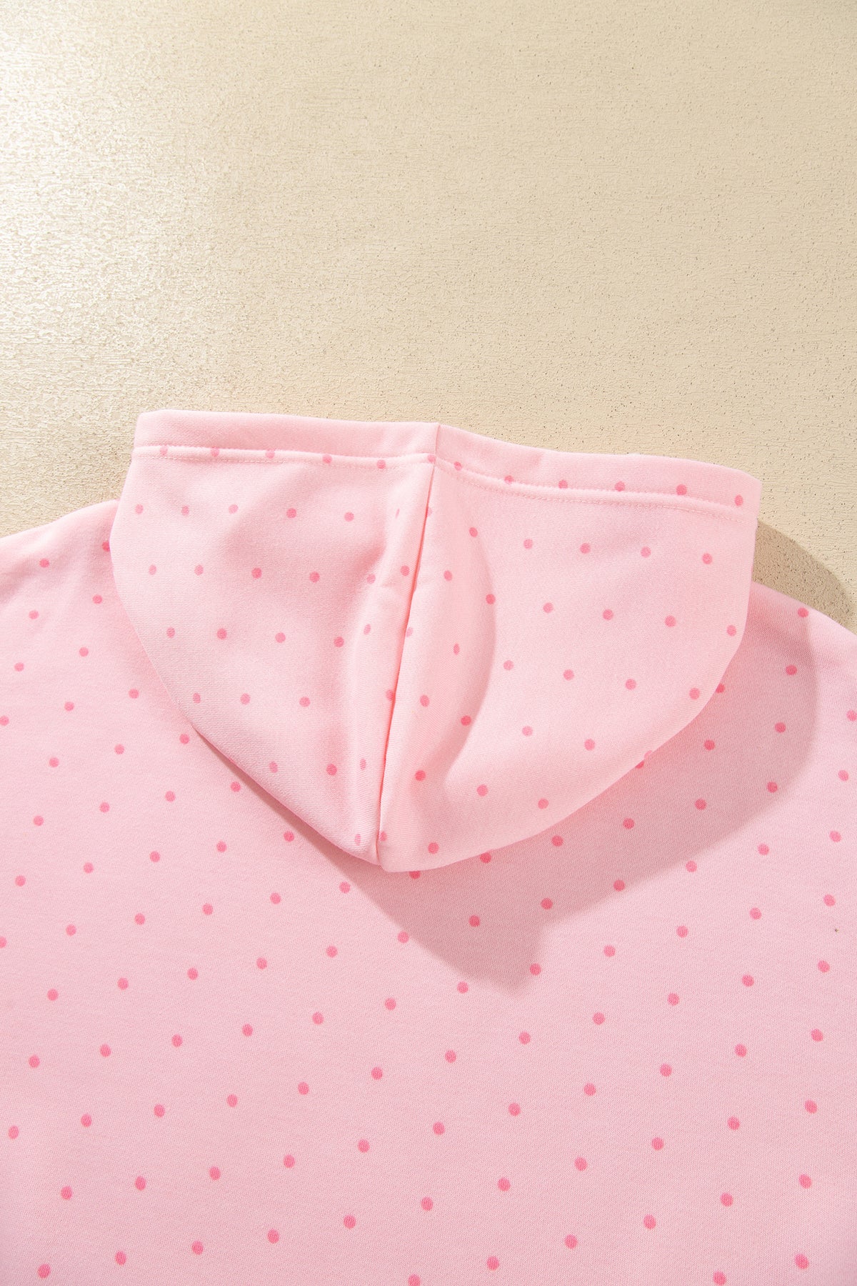 Pink Polka Dot Printed Oversized Hoodie Casual Shorts 2pcs Set