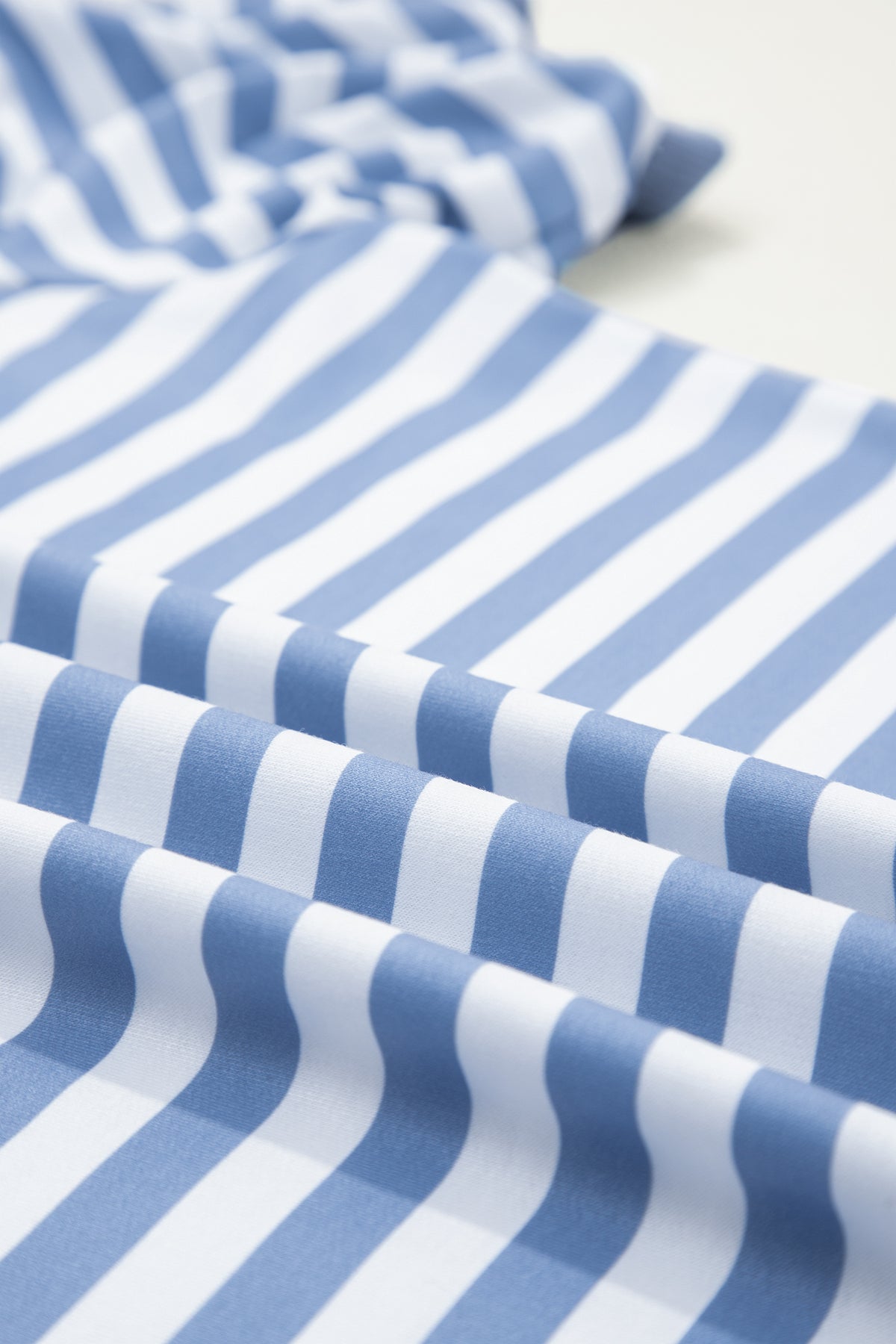 Khaki Stripe Short Bubble Sleeve T Shirt