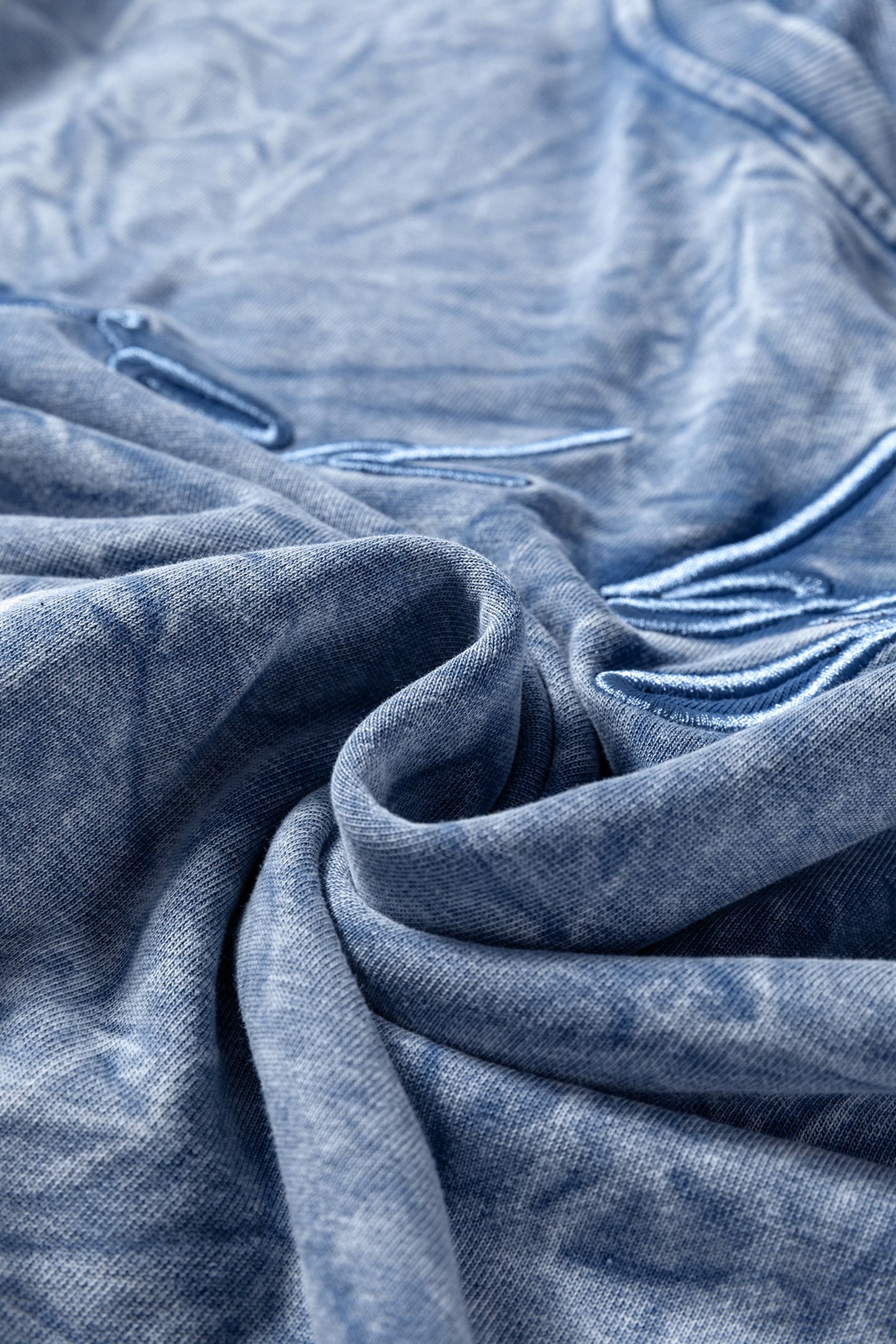 Saved by grace Letter Embroidery Mineral Wash Loose Sweatshirt