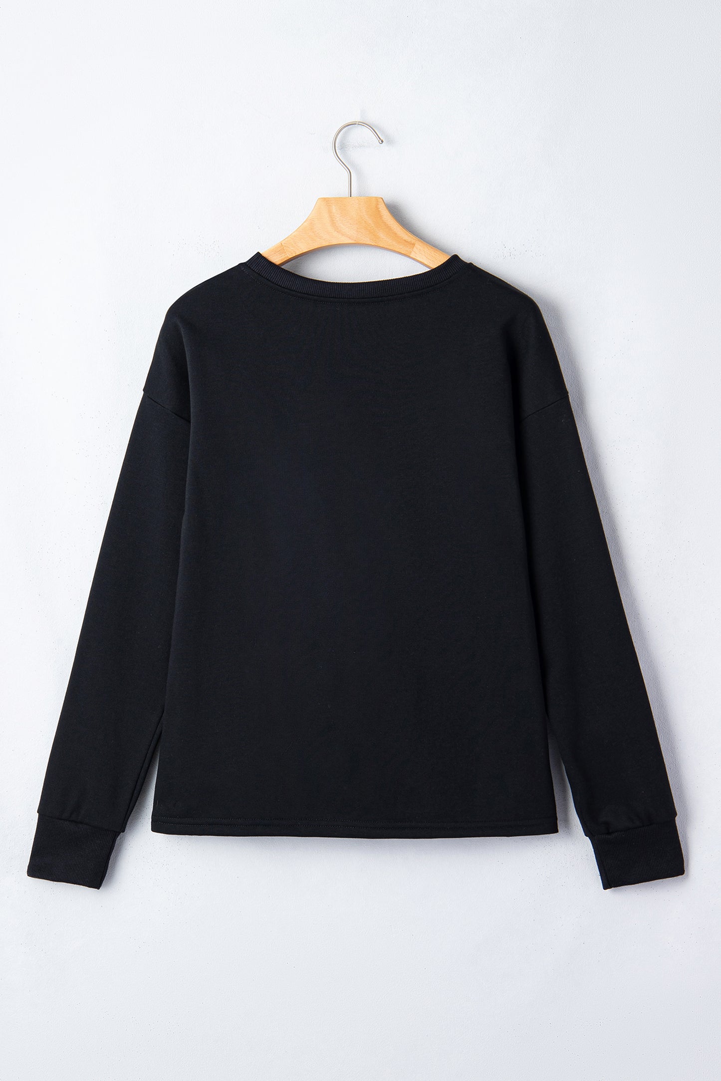 White Solid Color Dropped Shoulder Long Sleeve Top