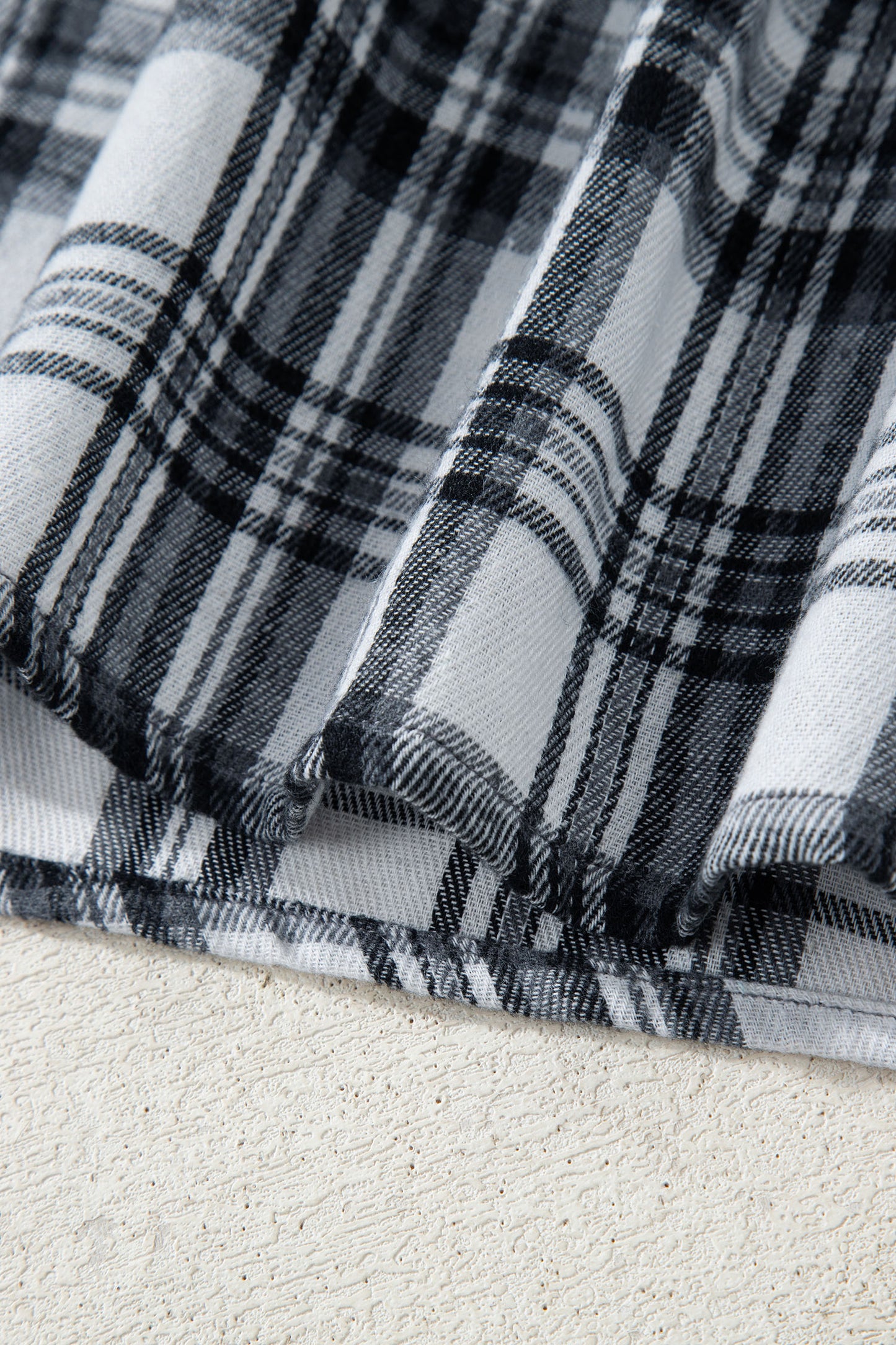 Brown Plaid Patchwork Long Sleeve Button Hooded Blouse