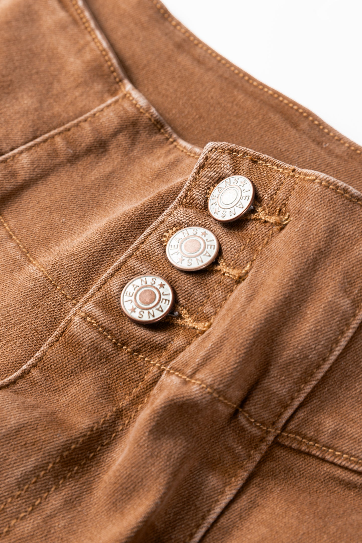 Sail Blue High Waist Button Fly Seamed Raw Hem Flare Jeans