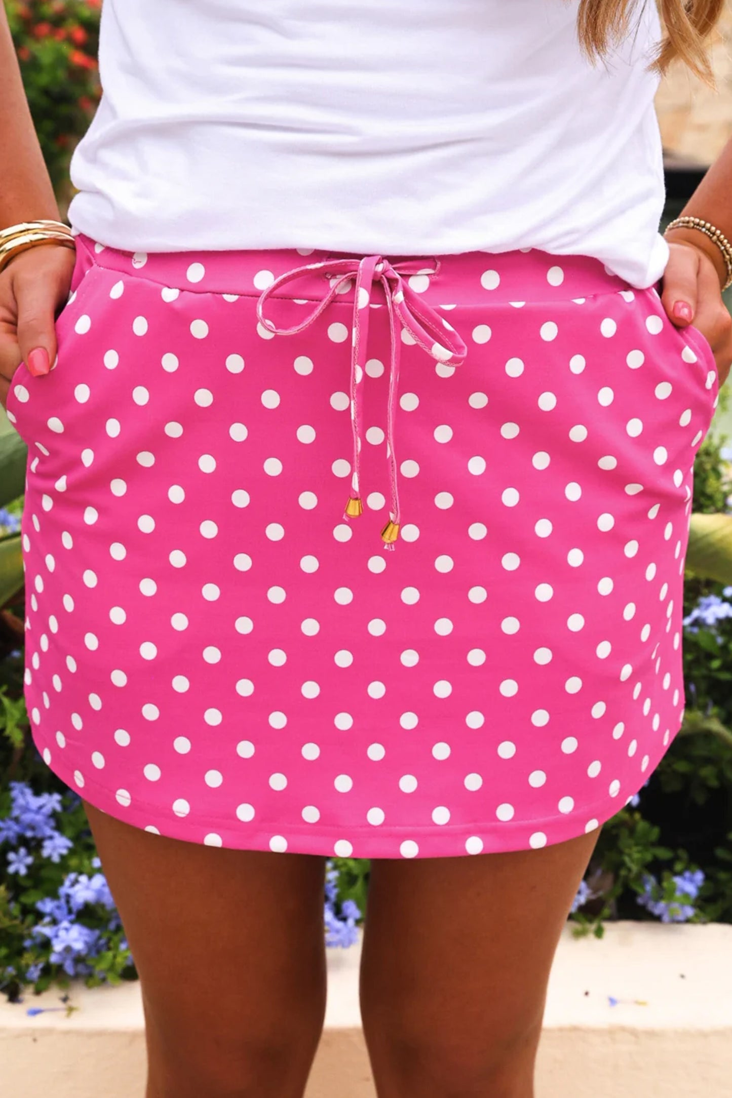 Polka Dot Skort High Waist Casual Mini Skirt