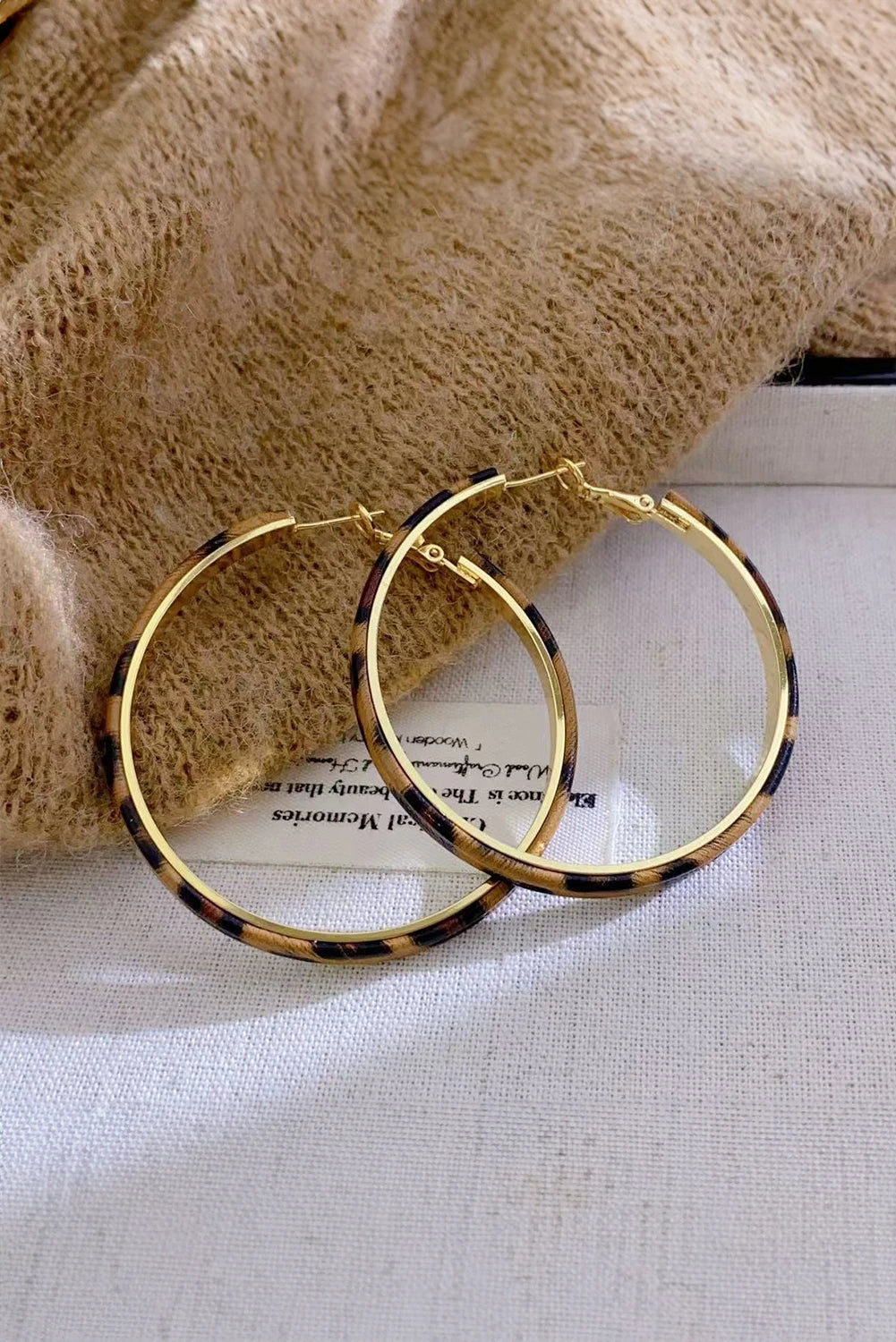Thai Curry Stainless Alloy Leopard Hoop Earrings