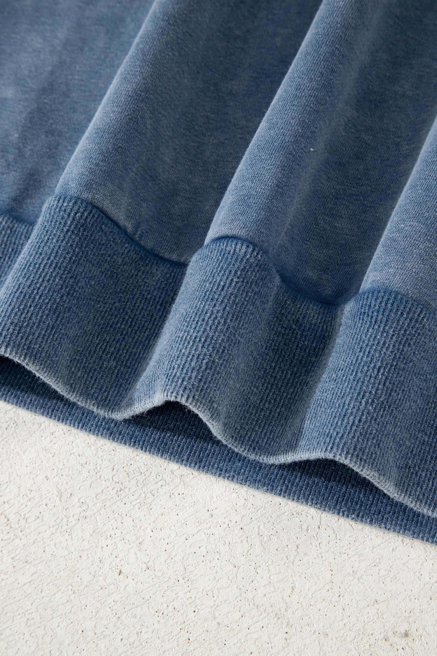 Lace Patchwork Detail Notched Neck Mineral Wash Baggy Sweatshirt