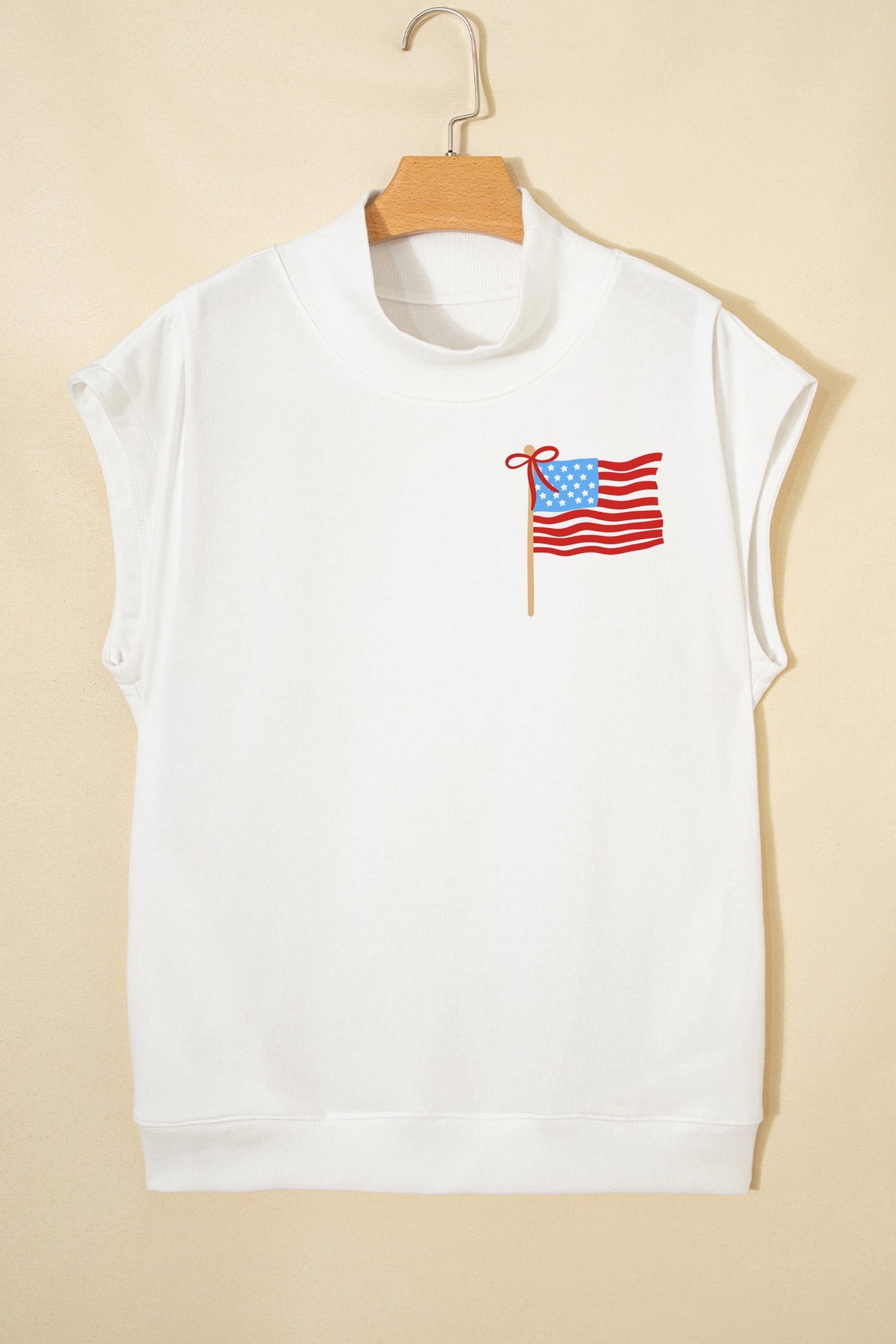 Flag Cotton Graphic Tee Patriotic Independence Day Top