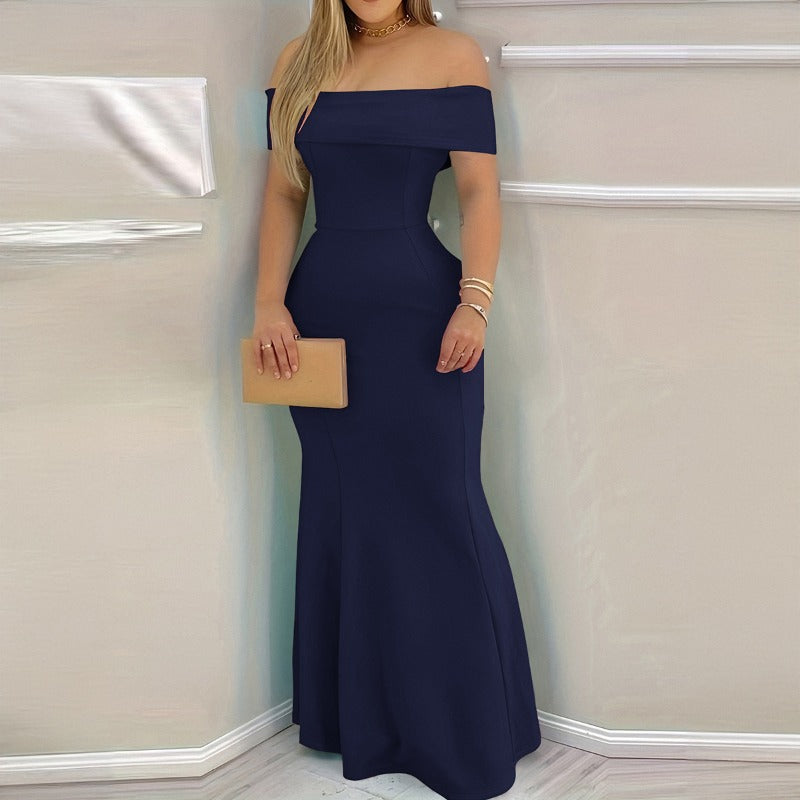 Timeless Mermaid Silhouette Off-Shoulder Dress