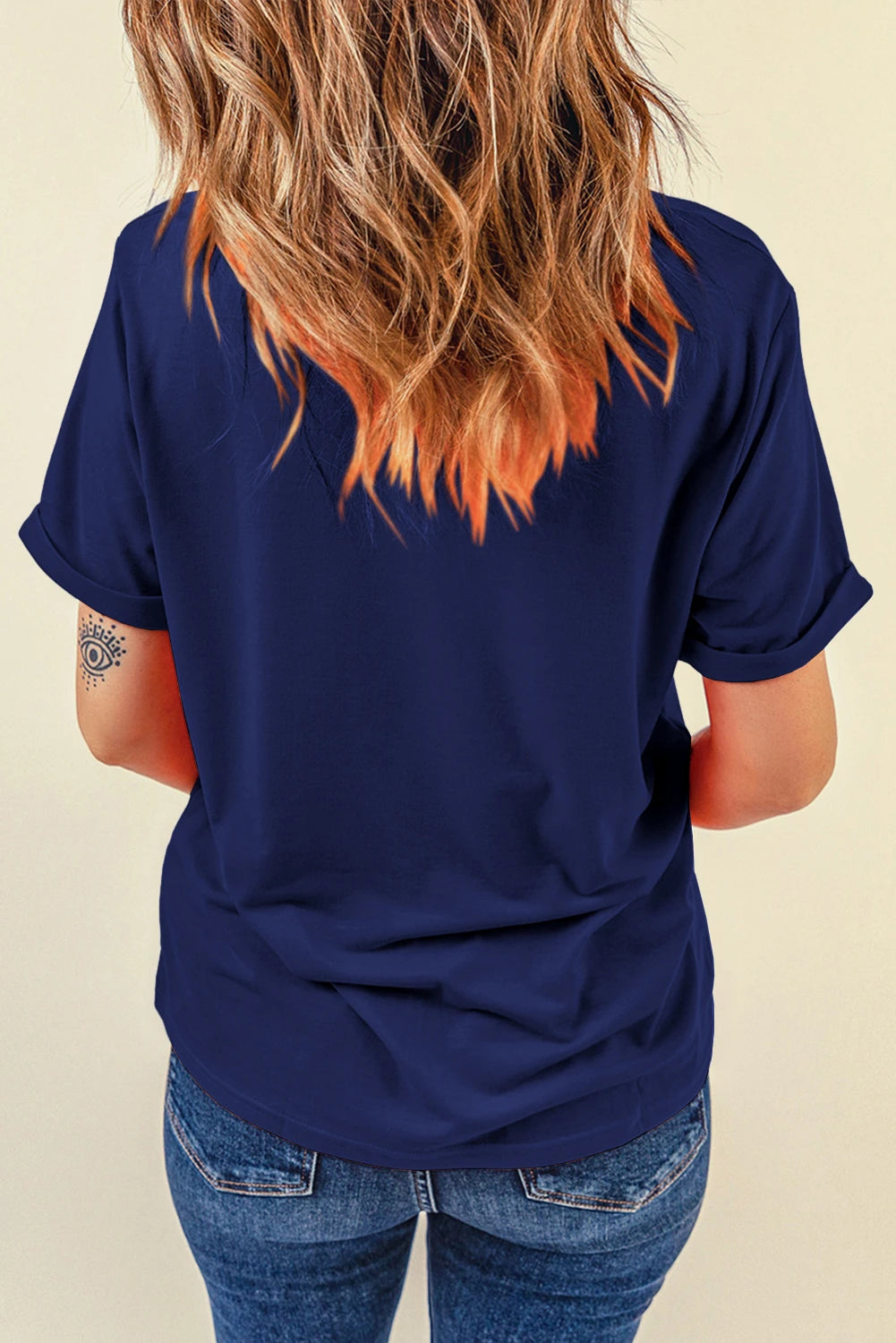 Patriotic Graphic Cotton Tee Trendy USA Flag Top