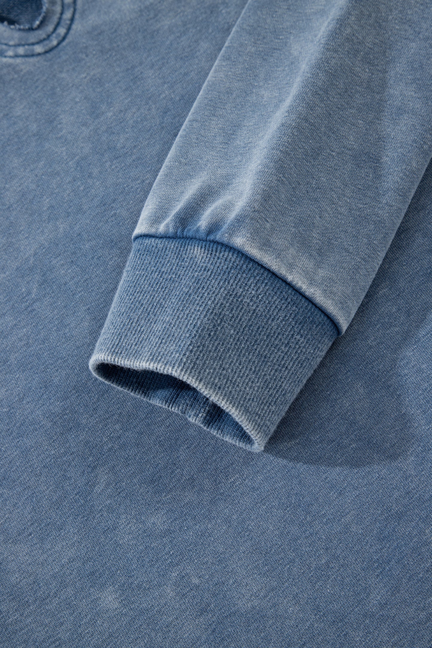 Lace Patchwork Detail Notched Neck Mineral Wash Baggy Sweatshirt