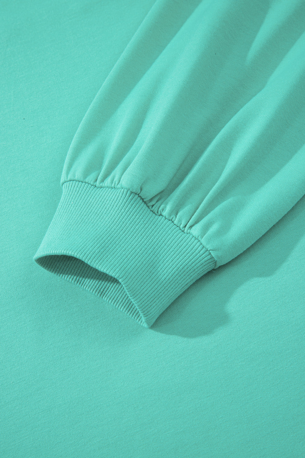 Sea Green Drop Shoulder V Neck Pullover Top and Drawstring Short Plus Size Set