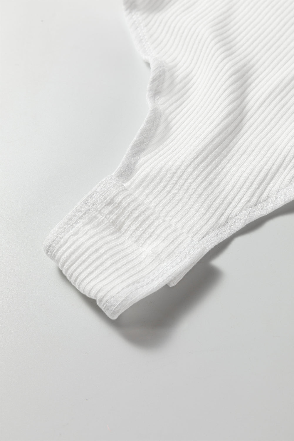 Black Ribbed Long Sleeve Crew Neck Solid Color Bodysuit