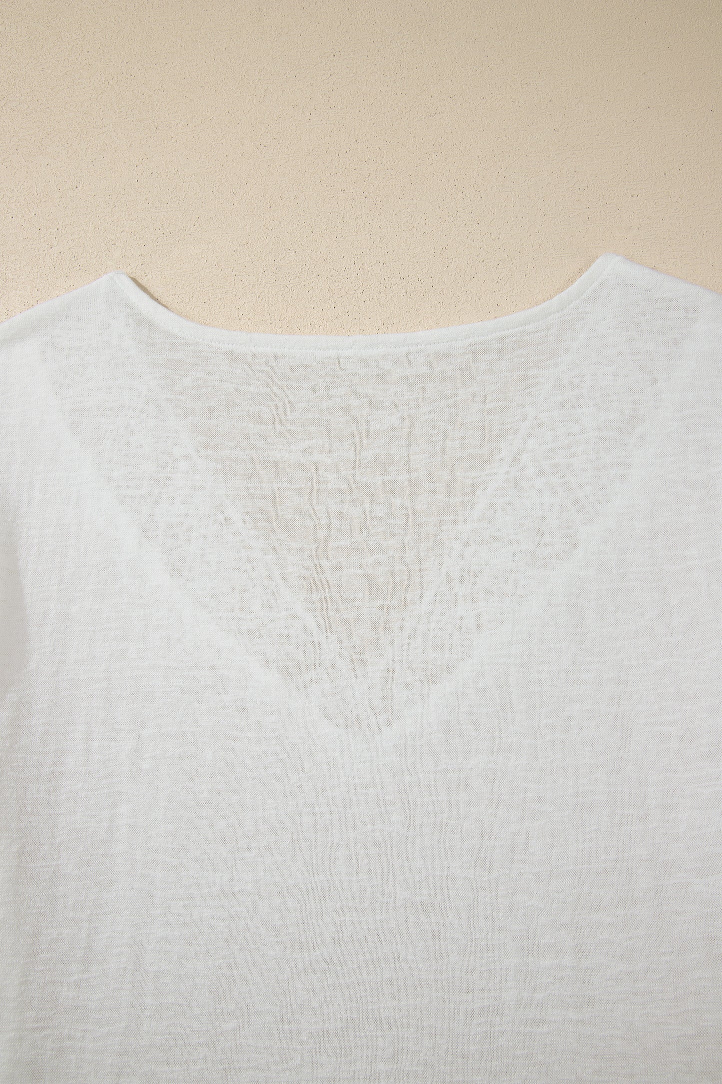 Patchwork Lace Viscose Tee Casual Summer V-Neck Top