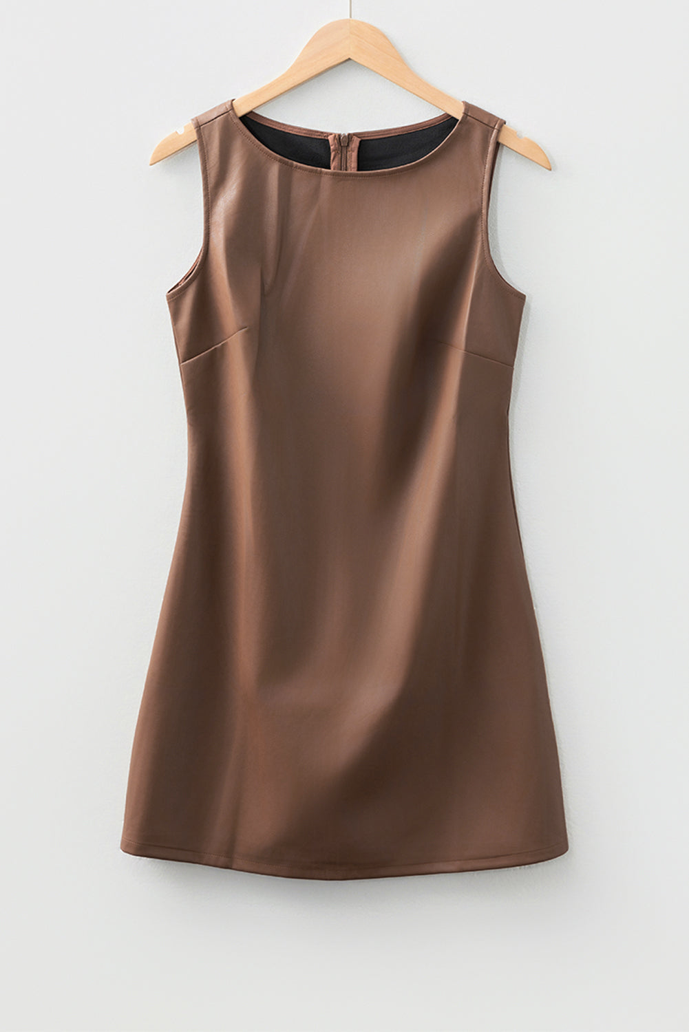 Black Vegan Leather Sleeveless Mini Dress