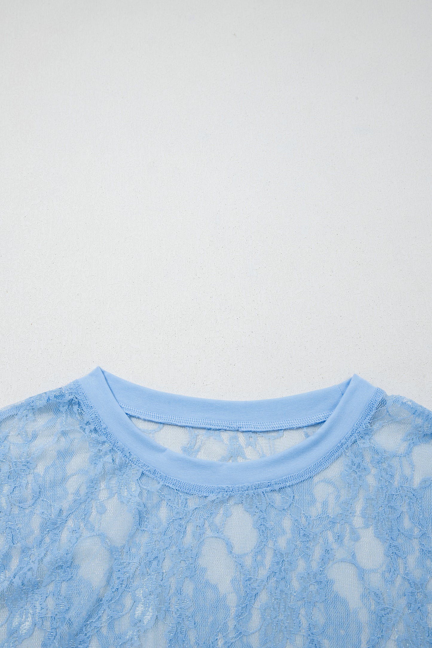 Yellow Cream Sheer Floral Lace Boxy Tee